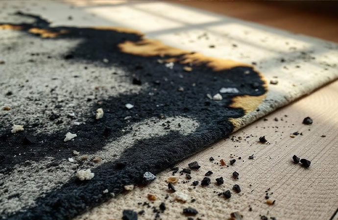 fire damaged rug