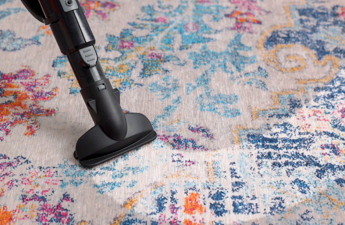 Rug cleaning using vacuum cleaner