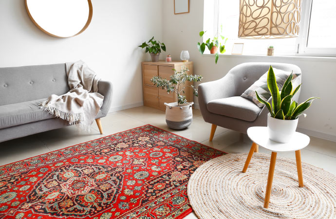 persian rug on the floor
